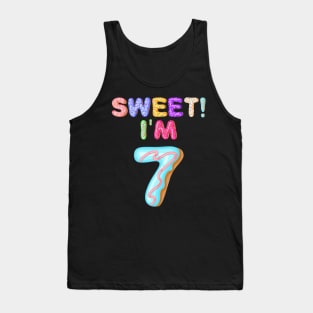 Kids 2012 7th Birthday Sweet I'm 7 Donut Gift Tank Top